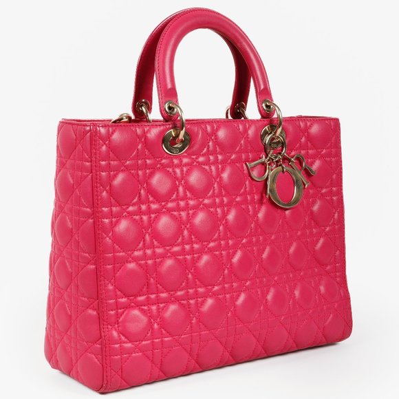 Christian Dior Medium Fuchsia Pink Lady Dior Handbag - Picture 2 of 9